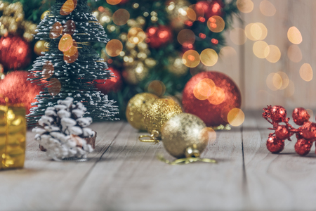 Christmas wreath with group of decorations.の写真素材