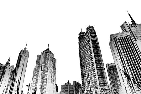 the modern building of the lujiazui financial centre in shanghai china.のeditorial素材