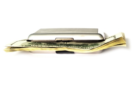 image of wallet with tickets isolated on a white background