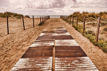 road to  Isla Canela beach ,Huelva, Spainの写真素材