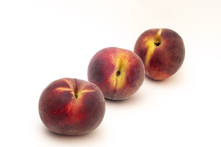 fresh peach on a white backgroundの写真素材