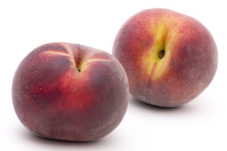 fresh peach on a white backgroundの写真素材