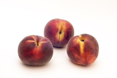 fresh peach on a white backgroundの写真素材
