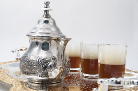 traditional saharawi tea isolated on white background