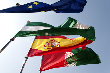 flags of European Community,spain , granada and andalusia