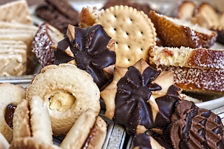 Mix of sweet cookies close-upの写真素材