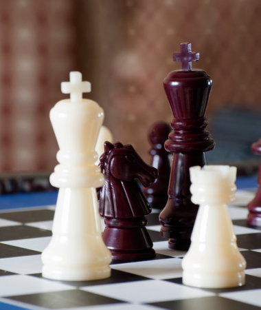 chess pieces on a chess boardの写真素材