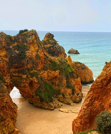 View of the cliffs at Portimao,Portugal