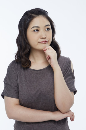 Portrait of a woman contemplatingの写真素材