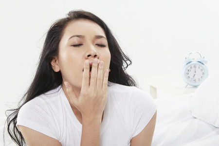 Woman yawningの写真素材
