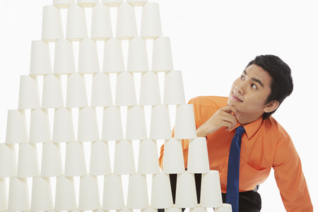 Businessman contemplatingの写真素材