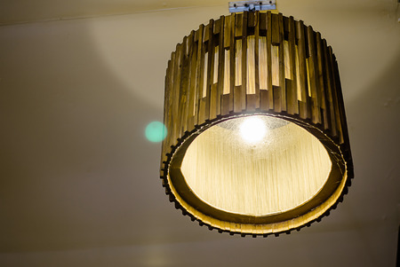 Ceiling lamp at nightの写真素材