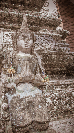 Statue in Buddhist Temple on selective focusの写真素材