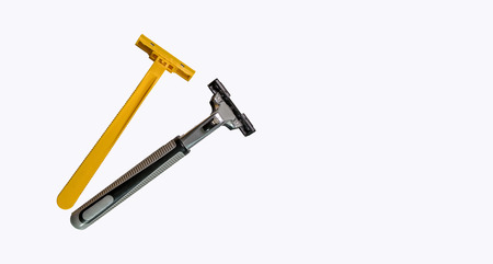 Razor on isolated white background with clipping pathの写真素材