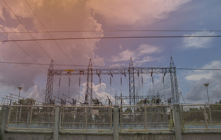 Soft focus of electric sub station system.の写真素材