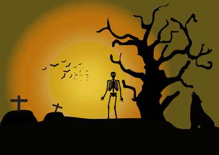 Horrible evening on Halloweenのイラスト素材