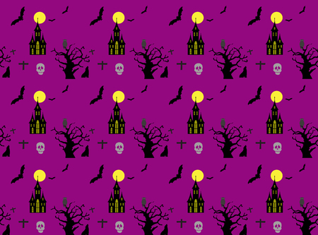 Halloween violet seamless backgroundのイラスト素材