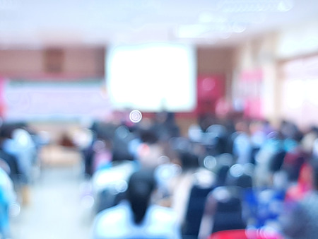 blurred pictures of Conference of parents of students.の写真素材