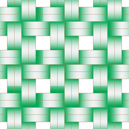 the green ribbon pattern seamless weave patternのイラスト素材