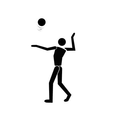 Vector black volleyball iconのイラスト素材