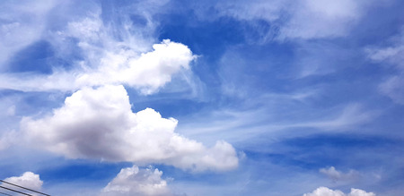 Soft white clouds and blue sky, beautiful. Beautiful natural cloud as background.の写真素材