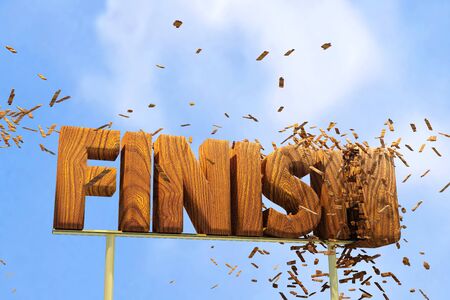 Carved wooden  messageの写真素材