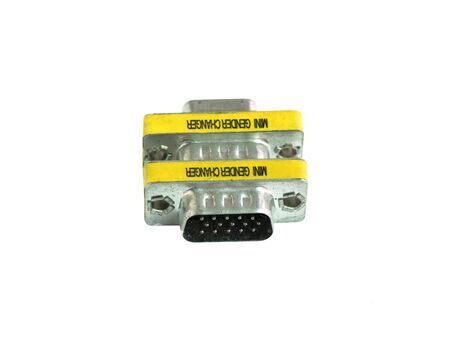 Converter connector VGA male and female on white backgrounの写真素材