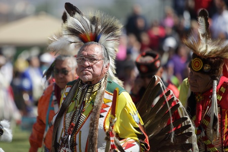 SAN BERNARDINO, CALIFORNIA - OCTOBER 13: The San Manuel Band of Indians hold their annual Pow Wow on...