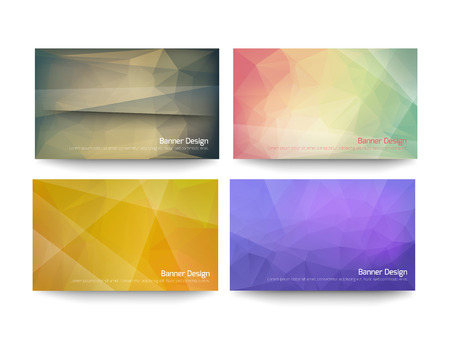 Abstract Low Poly Style, Set Business Card Design.のイラスト素材