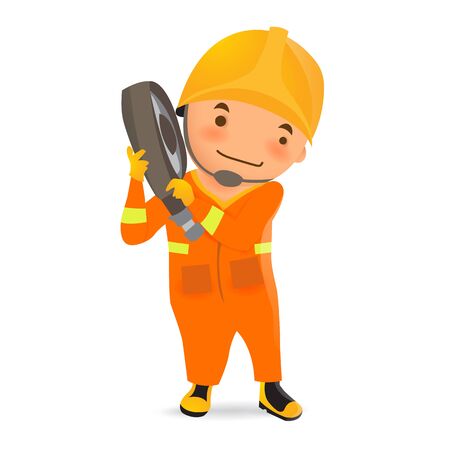 Firefighter wearing the protection gearのイラスト素材