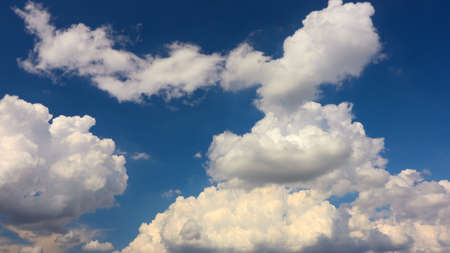 a cloudscape. Blue sky and white cloud. Sunny day. Cumulus cloud.