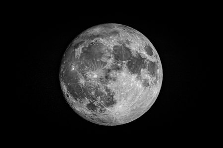 Captivating and Stunning Black and White Photography Featuring the Moon and Its Detailsの写真素材