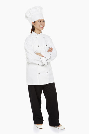 Portrait of a female chef smilingの写真素材