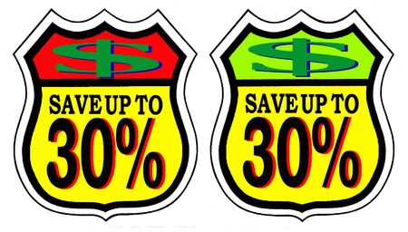 Save up to 30%の写真素材