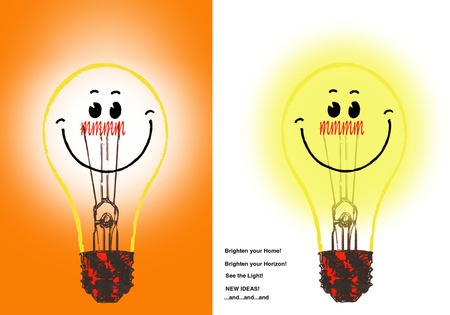 Smily Lightbulbs  Lighten Up  の写真素材