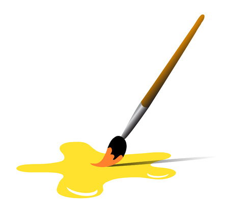 paintbrush and stain of paint vector illustrationのイラスト素材