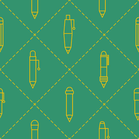Seamless pattern with pen and pencil icons for your designのイラスト素材