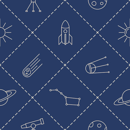 Seamless pattern with line space icons for your designのイラスト素材