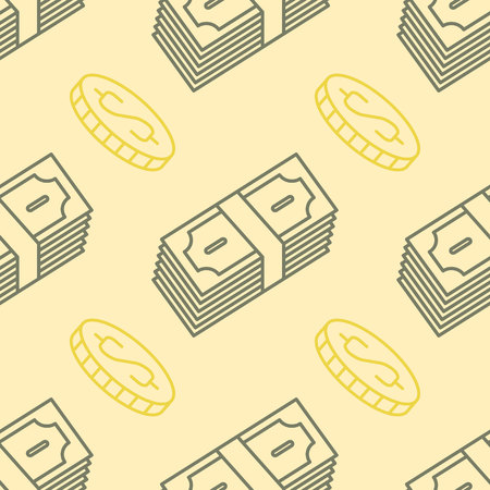 Seamless pattern with line economy icons for your designのイラスト素材