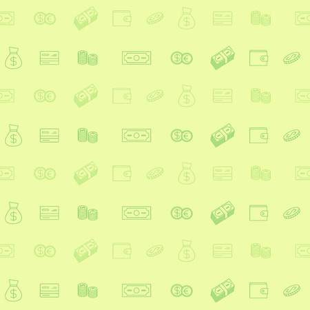 Seamless pattern with line economy icons for your designのイラスト素材