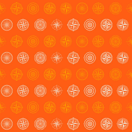 Seamless pattern with a compass rose for your designのイラスト素材