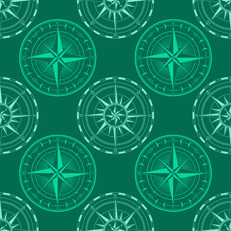 Seamless pattern with a compass rose for your designのイラスト素材