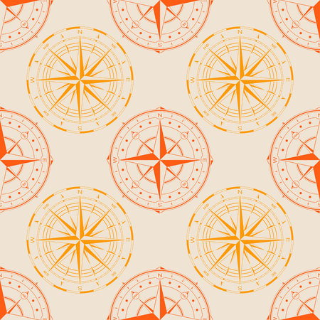 Seamless pattern with a compass rose for your designのイラスト素材