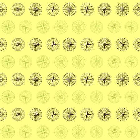 Seamless pattern with a compass rose for your designのイラスト素材