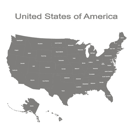 monochrome set of map of united states of america for your designのイラスト素材