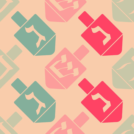 Seamless pattern with dreidel kabbalah symbolのイラスト素材