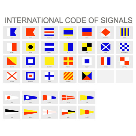monochrome icon set with International Code of Signalsのイラスト素材