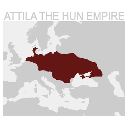 vector map of the attila the hun empireのイラスト素材
