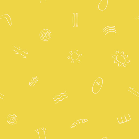 Seamless pattern with australian aboriginal symbolsのイラスト素材