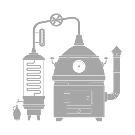 icon with vintage distillation apparatusのイラスト素材